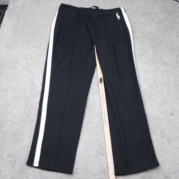 Polo Ralph Lauren Sweatpants Mens XL Black/White Zip Ankle Joggers 32" inseam - Picture 3 of 13